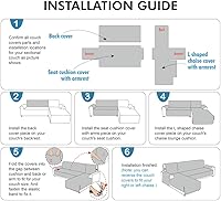 Vista 3 de Genina Fundas de sofá modular para perros, fundas de sofá en forma de L, funda de sofá reversible, protector de muebles seccionales para mascotas