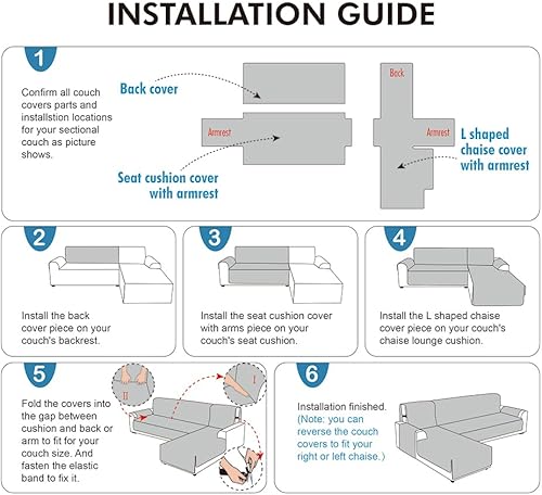 Miniatura 3 de Genina Fundas de sofá modular para perros, fundas de sofá en forma de L, fundas de sofá reversibles para sofá seccional en forma de L, fundas