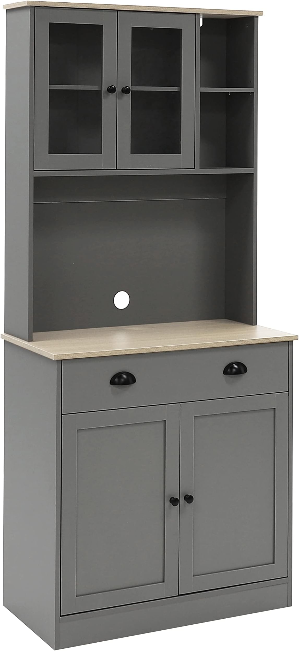 Amazon.com: WCFI Kitchen Pantry Storage Cabinet, Metal Storage Cabinets Freestanding Hutch ...