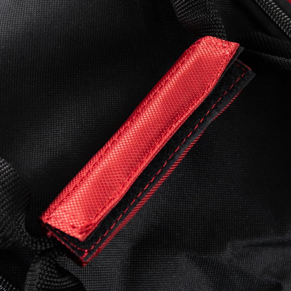 Borsa da bowling Pro Bowl Single Tote – Borsa da bowling con scomparto per scarpe – Portatile con scomparti per accessori – Interno imbottito – Borsa da bowling leggera con tracolla – Nero/Rosso