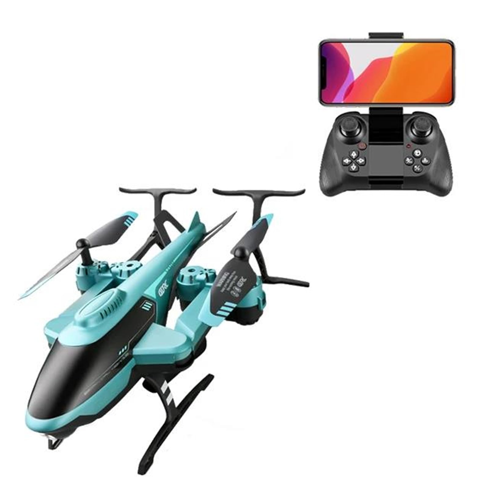 Składany dron rc v10 z kamerą dzieci 6-kanałowy helikopter zdalnie sterowany start/lądowanie jednym przyciskiem akumulatorowy quadrocopter prezent dla chłopców w wieku 7-14 lat,B,Single battery