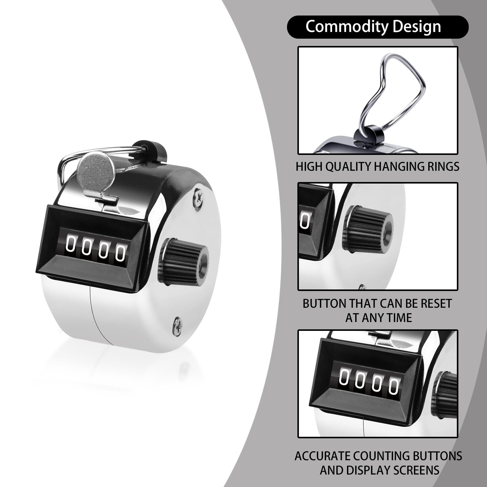 Tally Counter Lot De 3 Compteurs Mécaniques à 4 Chiffres Pour Compter Les Scores De Golf