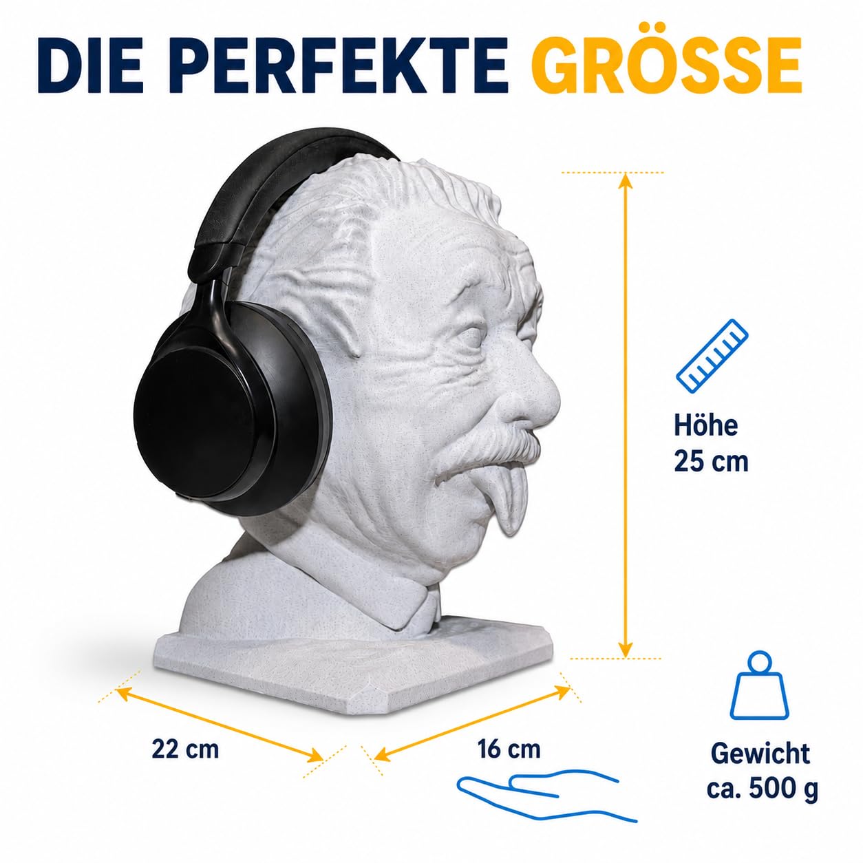 Generisch Albert Einstein Kopfhörerhalter, Brillenhalter, Kopfhörer Ständer, Statue, Schreibtisch Dekoration,
