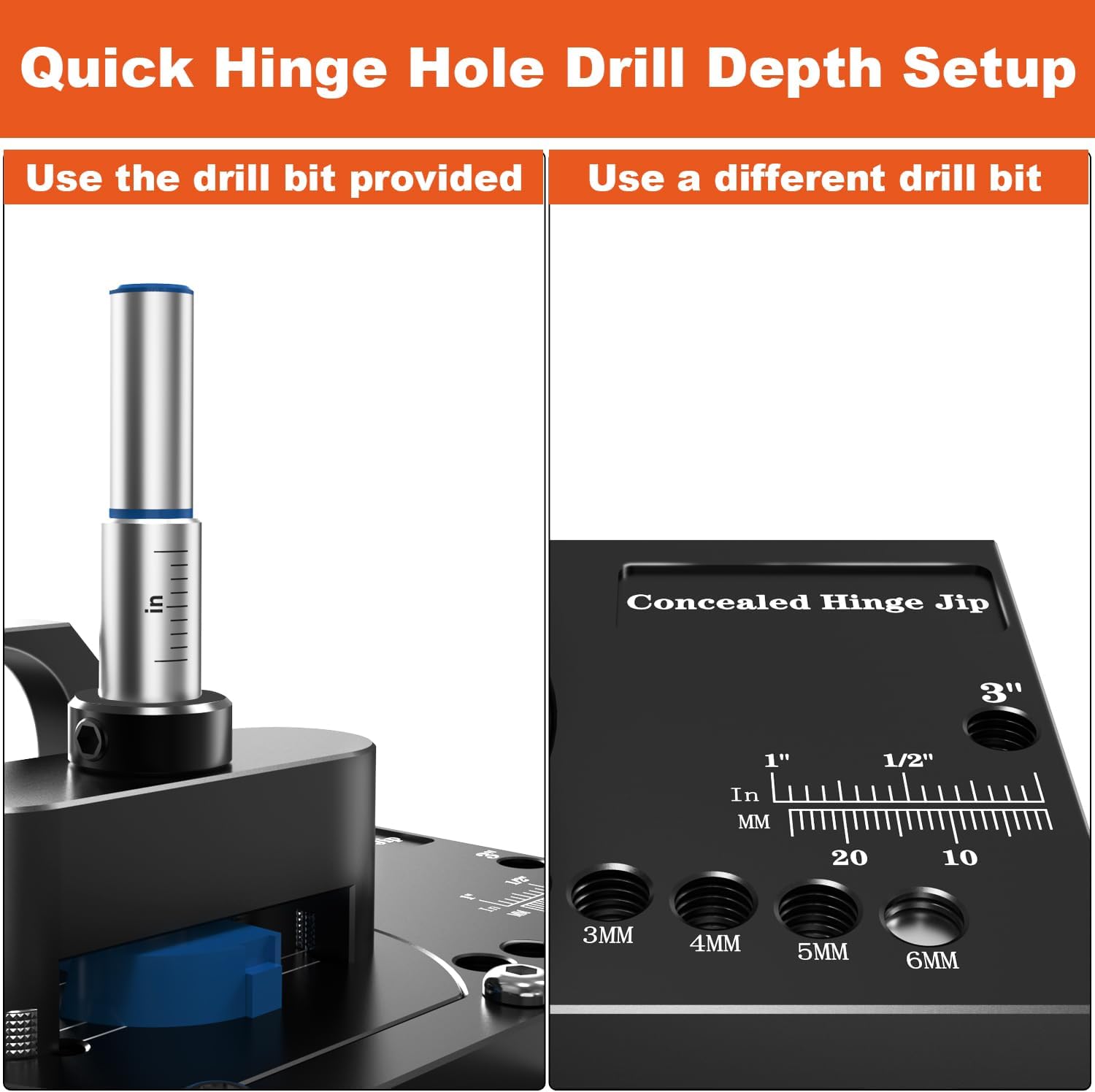 Metal Concealed Hinge Jig with Quick Clamp and Dust Vacuum Adapter – 35mm Concealed Door Hinges Jig, Hole Drilling for Cabinet Mounting Tool