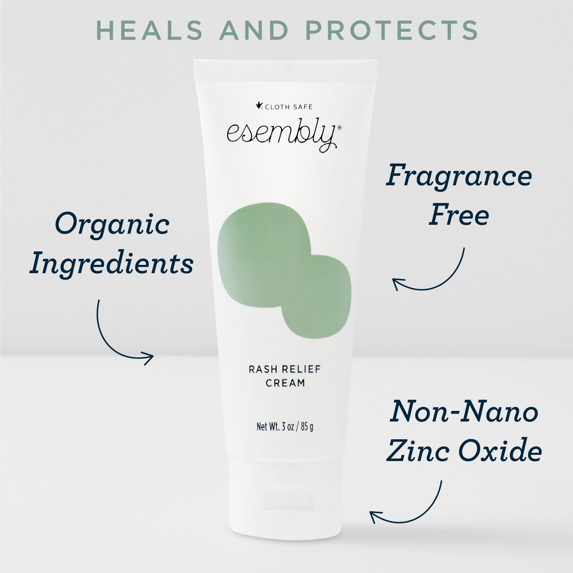 Esembly Crema Protectora De Óxido De Zinc, Orgánica Y Respetuosa Con La Piel. Alivia Y Cura La Dermatitis Del Pañal. Alivio Natural Para Las Molestias En El Culito Del Bebé. 85 G.