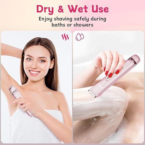 Miniatura 5 de Recortadora de bikini para mujer, maquinilla de afeitar eléctrica 2 en 1 para línea de bikini, cara y áreas sensibles, afeitadora de bikini