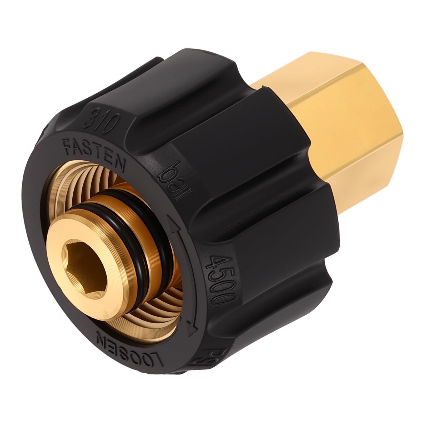 sourcing map Pressure Washer Adapter, M22 14mm Female to G1/4" Female Brass Quick Connect Fittings Swivel Adapter for Pressure Power Washers Hose