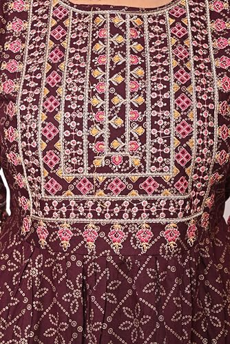 Image of Rayon Casual Ethnic Round Neck Embroidered Kurta for Women and Girls (310)