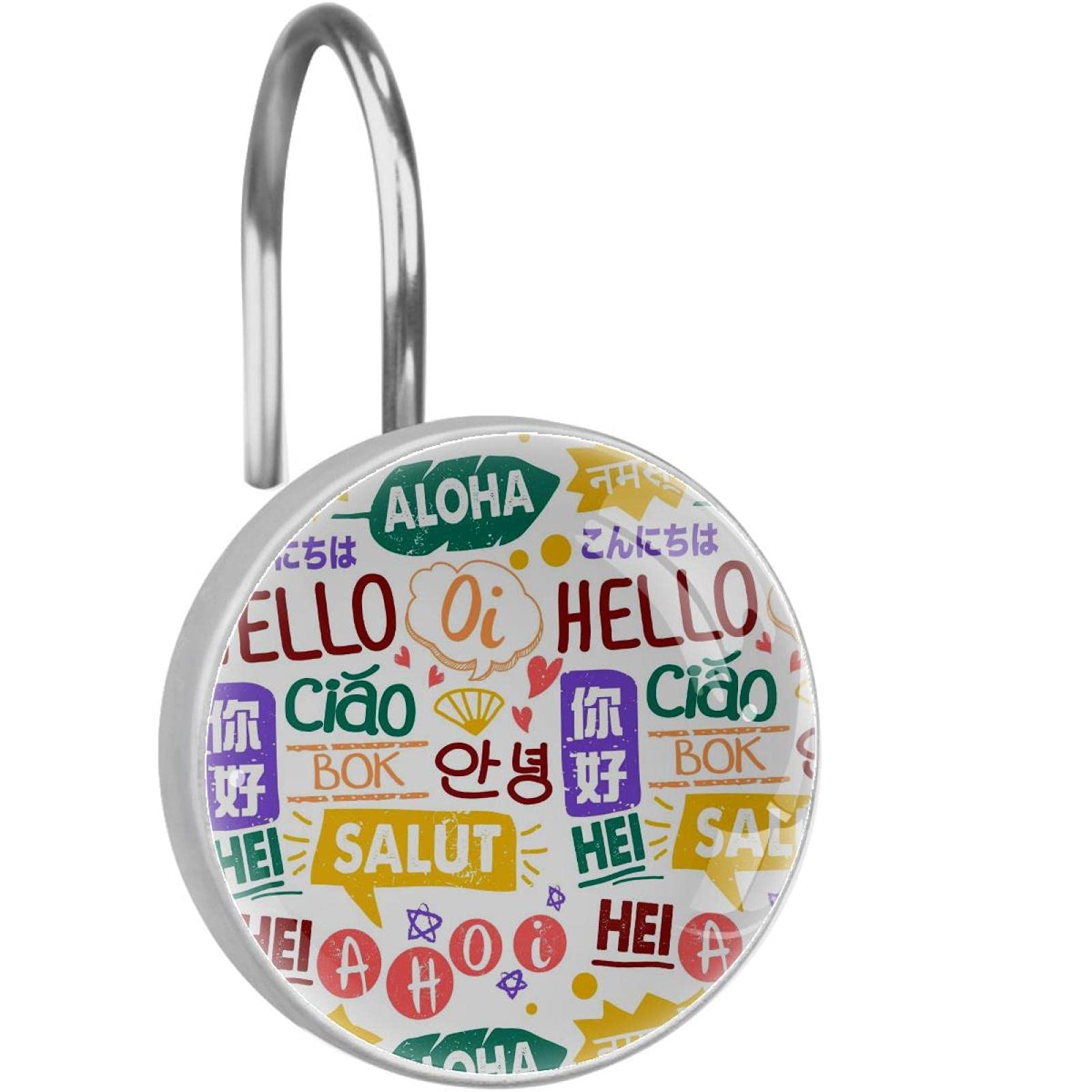 Crochets rideau de douche Hello Words pour rafraîchir le style de votre salle de bain