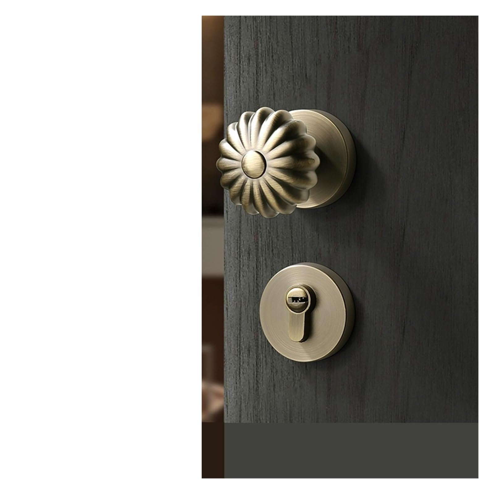 NYRXRYTCA Spherical Door Lock Spherical Lock Simple American Indoor Door Lock Gold Silver Silent Split Room French Door Lock(Antique Bronze)