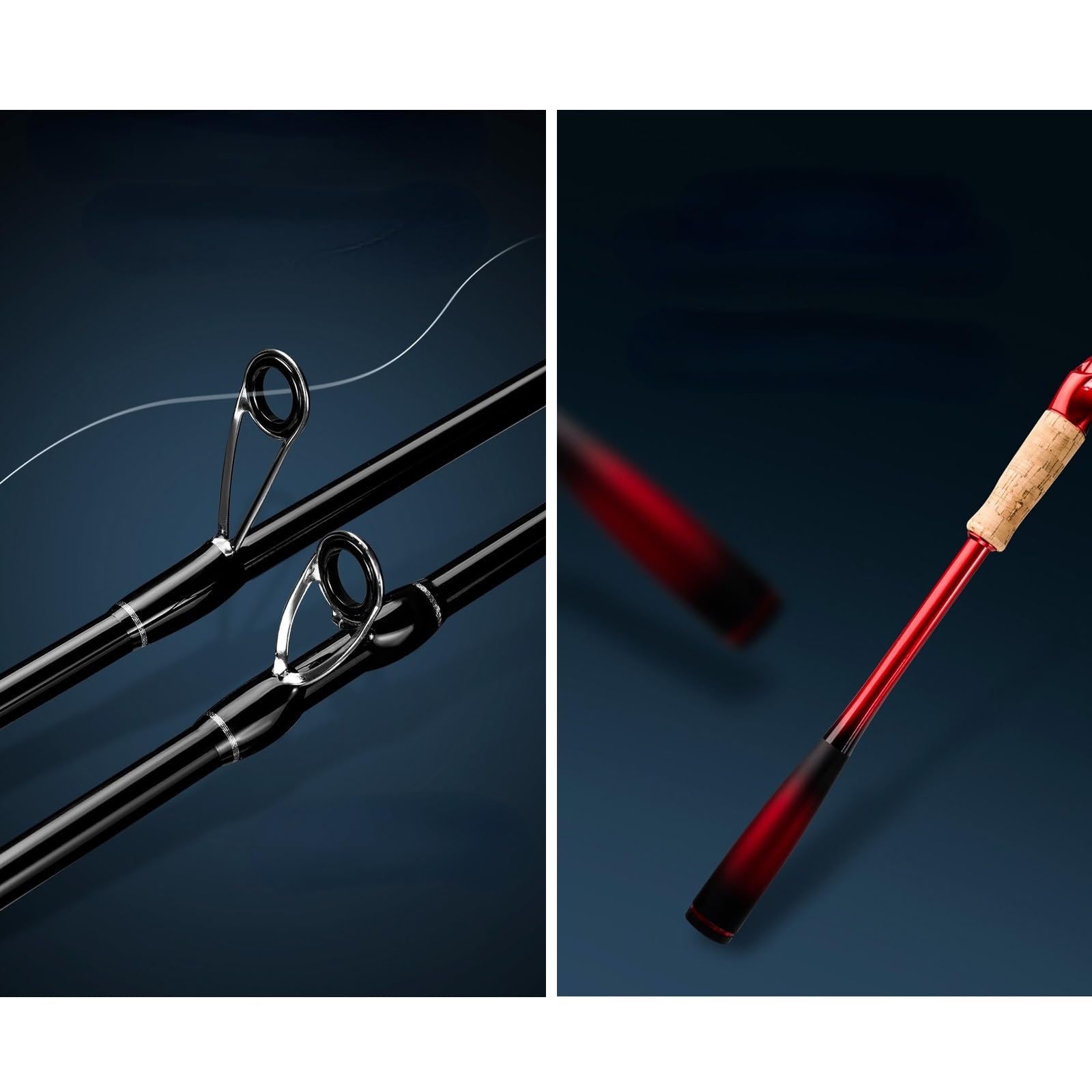 Canne da pesca Canna da pesca in fibra di carbonio Spinning/casting canna da pesca esca peso 1,8 m canne da pesca ultraleggere e veloci for laghetto artificiale Barre da pesca da viaggio (Color : Roo