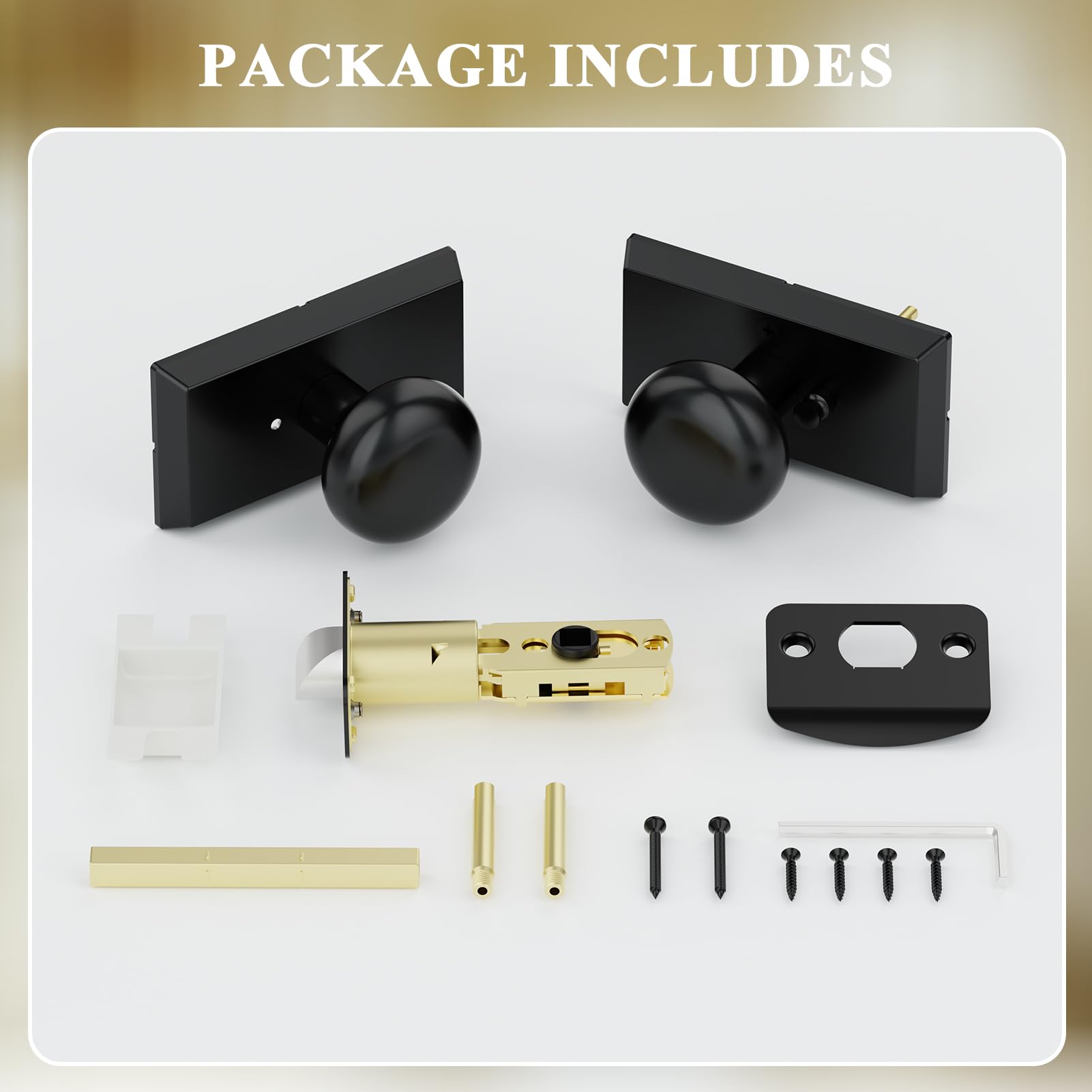 Matte Black Door Knobs - Privacy Lock & Modern Design -6