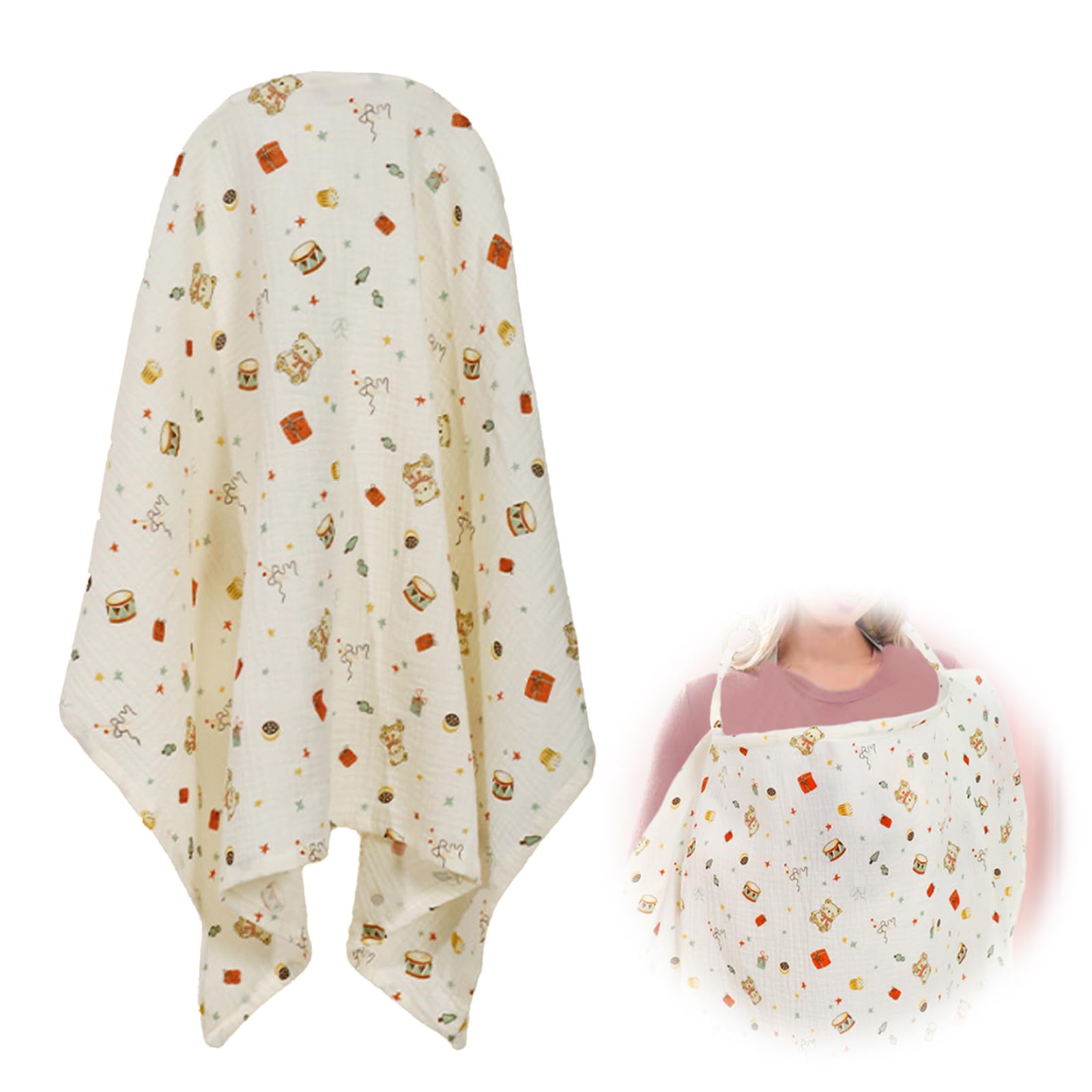 Tablier d'allaitement en mousseline de coton respirant, réglable pour maman, bouclier d'intimité, poncho pour bébé et poussette