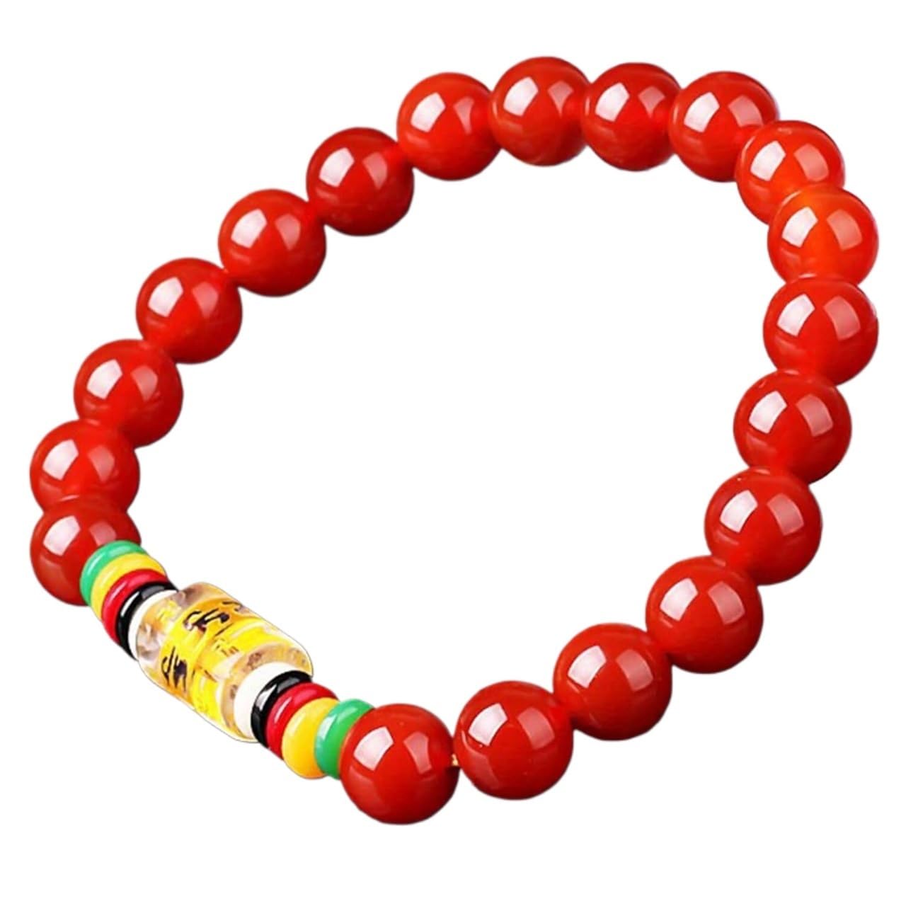 OIFAODAO Rosary bracelet, Wealth Bracelet Mantra Charm Amulet Lucky(Red)