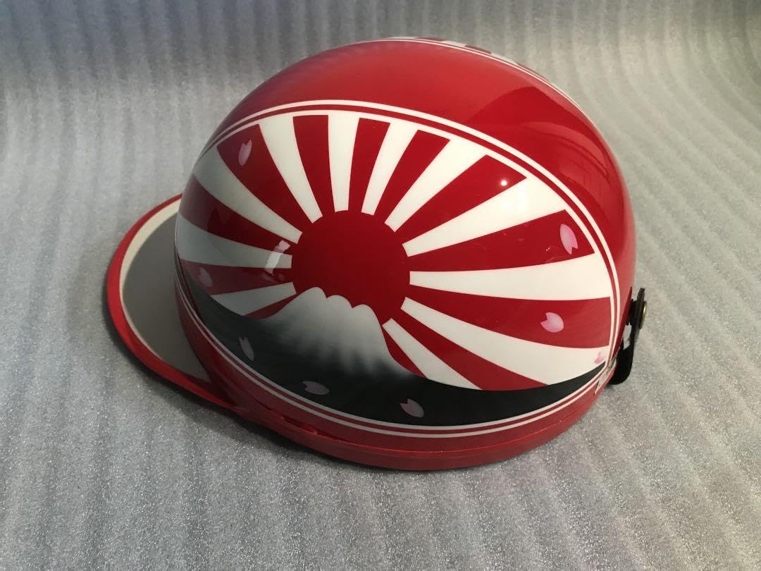 七色ラメ 富士日章 コルク半 ヘルメット 旧車會暴走族 三段シート 旭 