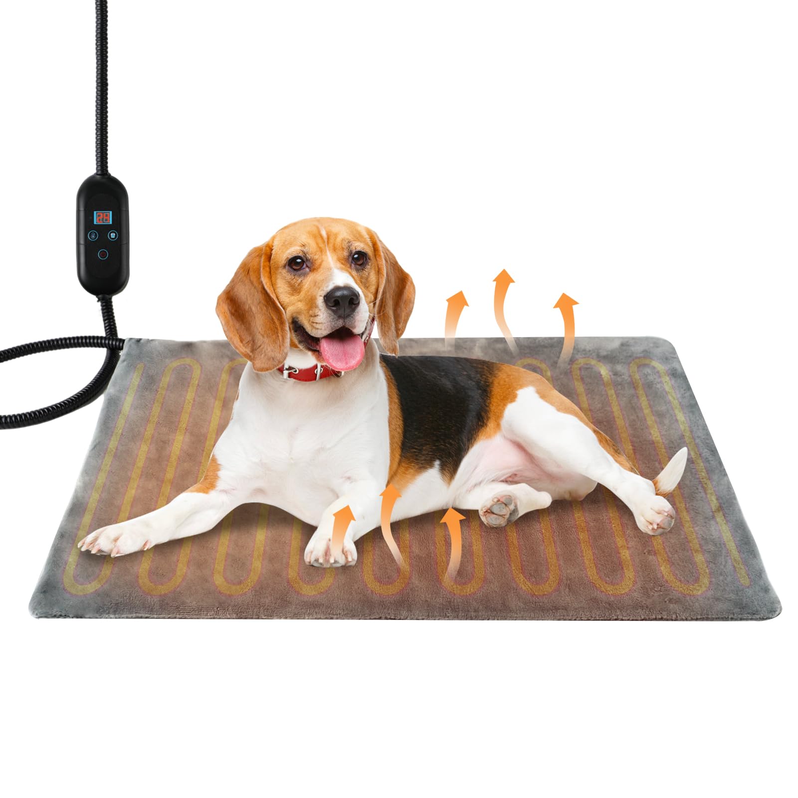 Manta Electrica Mascotas para Gatos y Perros, Anti-mordedura Manta Impermeable Termica Perros Medianos con Termostato y Temporizador, Almohadilla Eléctrica para Mascotas (L（40 * 70cm）)