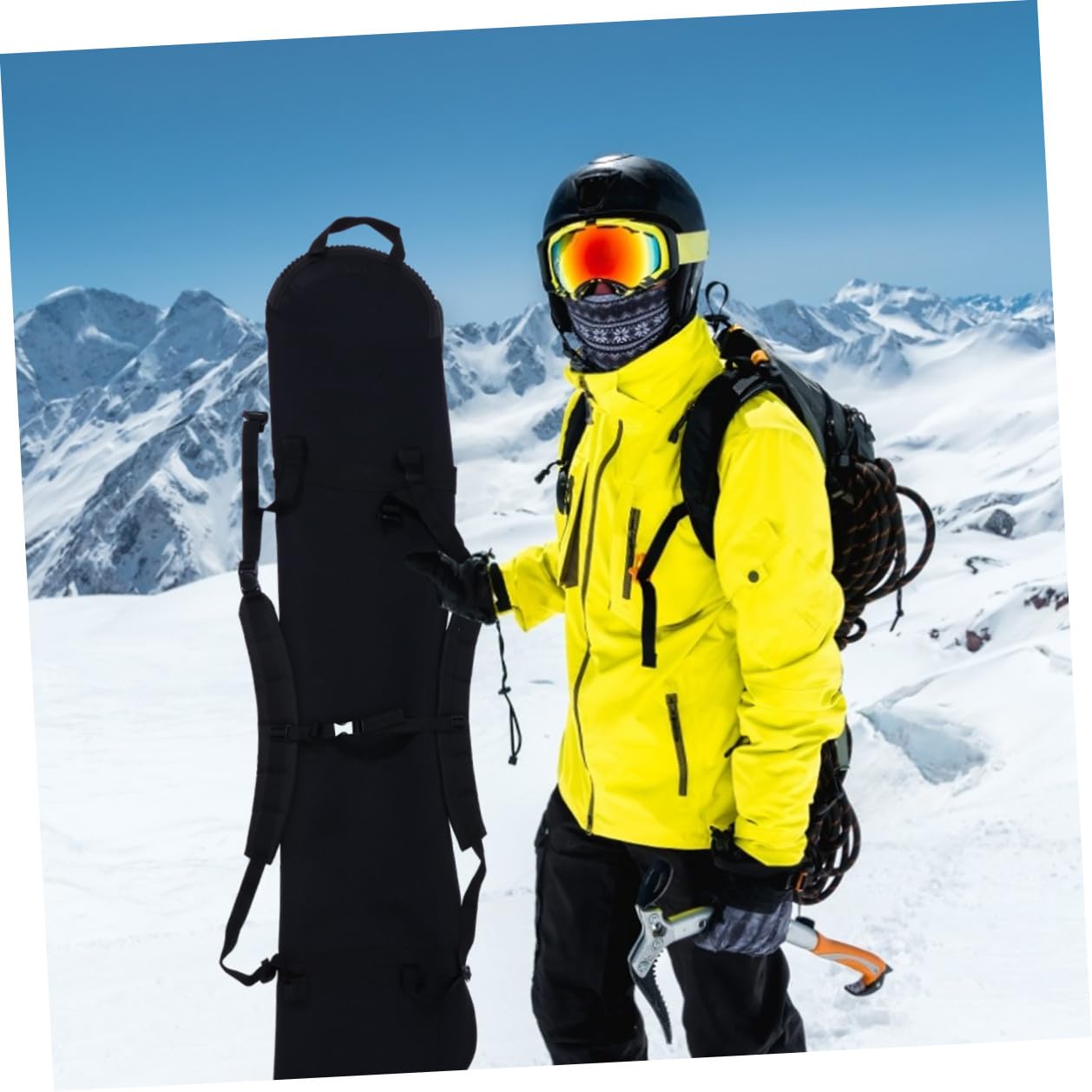 TOYANDONA Housse de Snowboard Noire Légère et Résistante Paquet à Dos Pratique pour Équipement de Ski Protection et Rangement Facile pour Snowboard en Déplacement Transport Sécurisé et