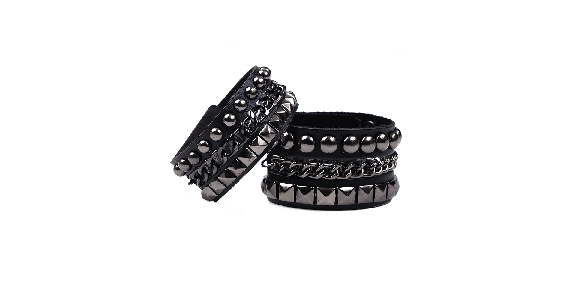Amazon.com: Eigso Black Leather Bracelet for Women Men Punk