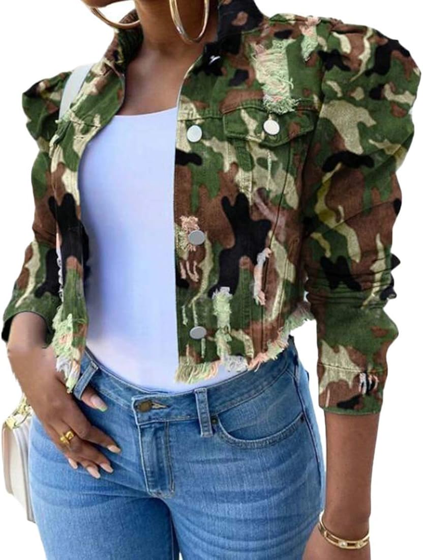 cropped denim jacket camo