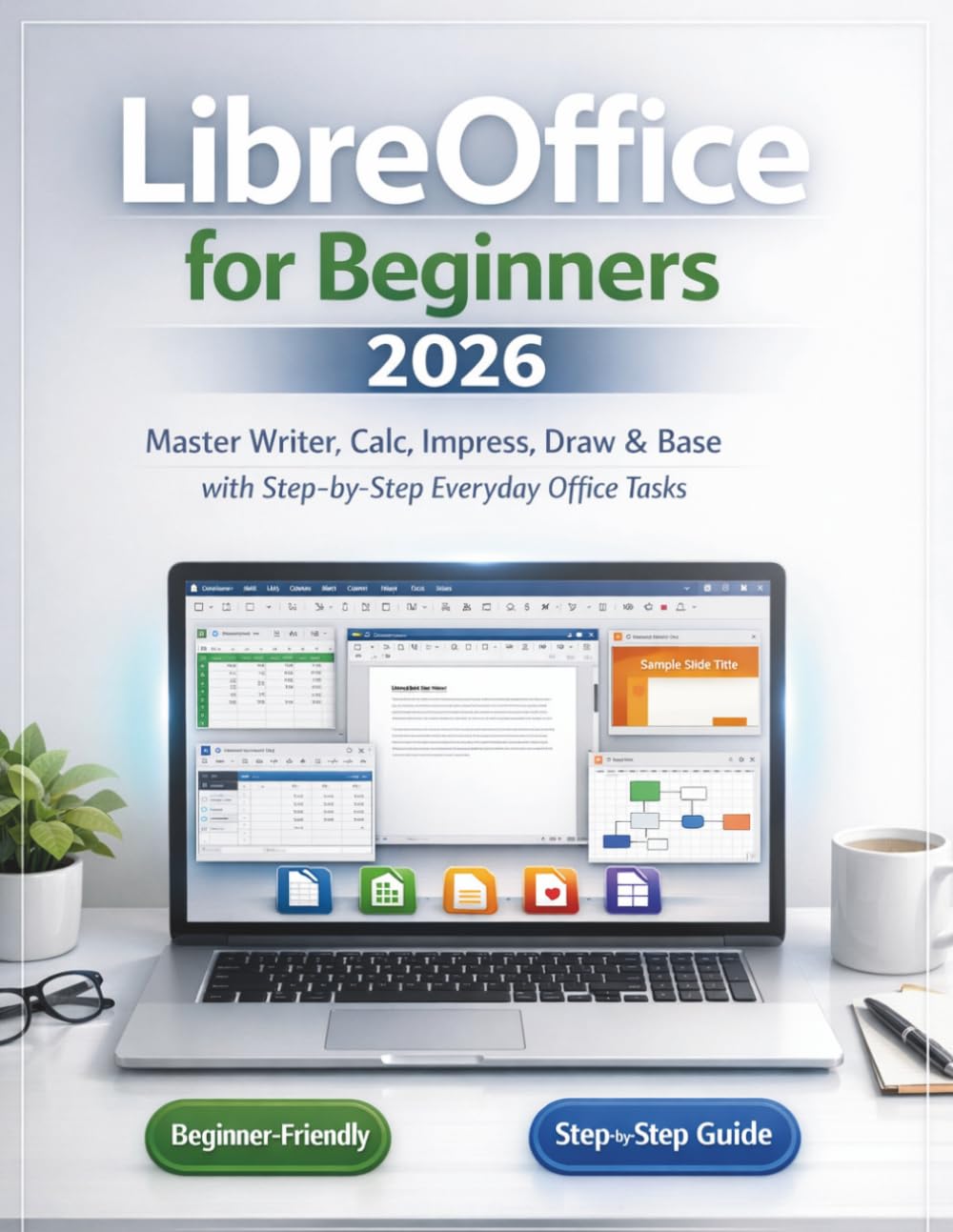 LibreOffice for Beginners 2026: Master Writer, Calc, Impress, Draw & Base with Stepby-Step Everyday Office Tasks