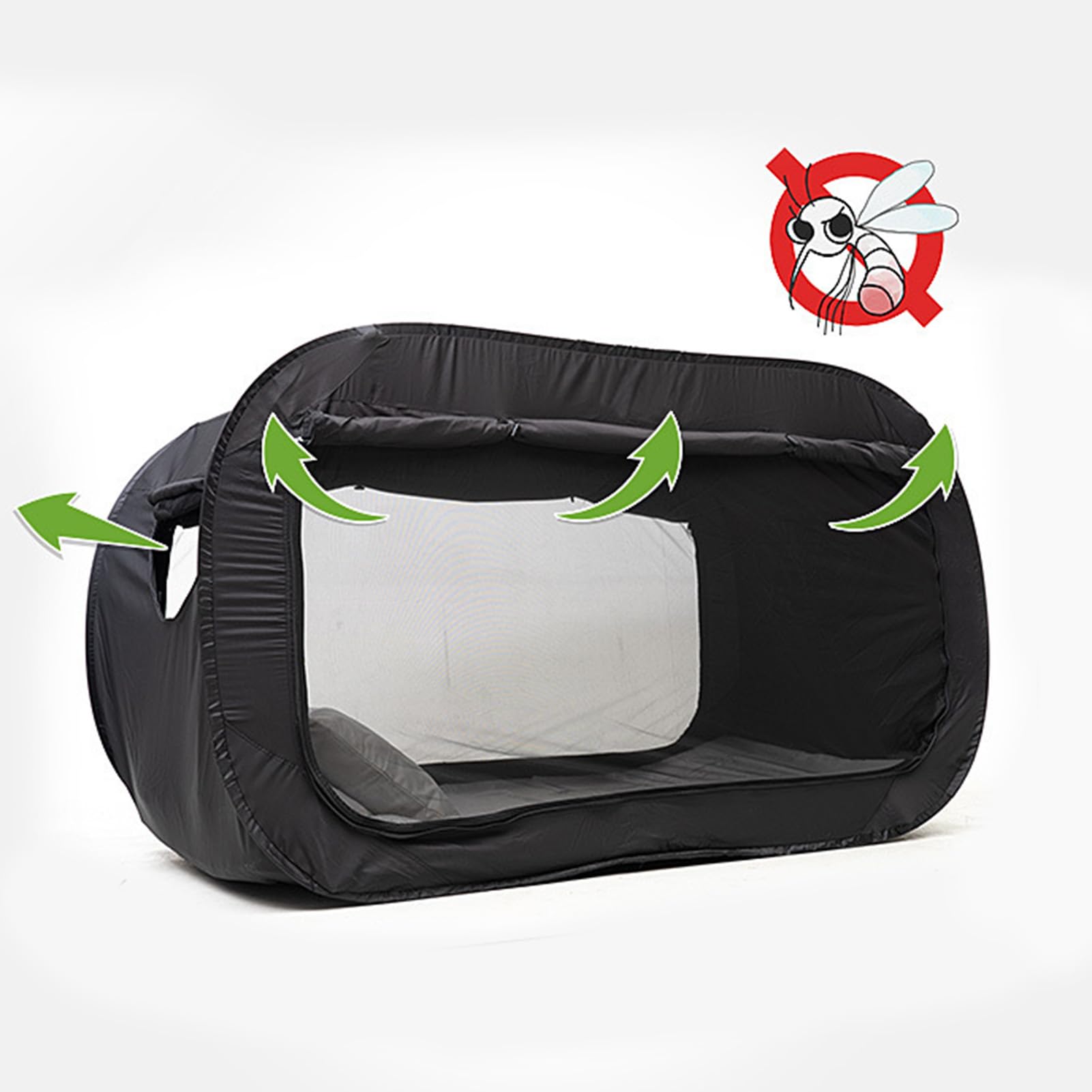 POENVFPO Outdoor Camping Bed Tent,Portable Folding Fully Enclosed Shading Bed Tent for Kids Adult (Black)