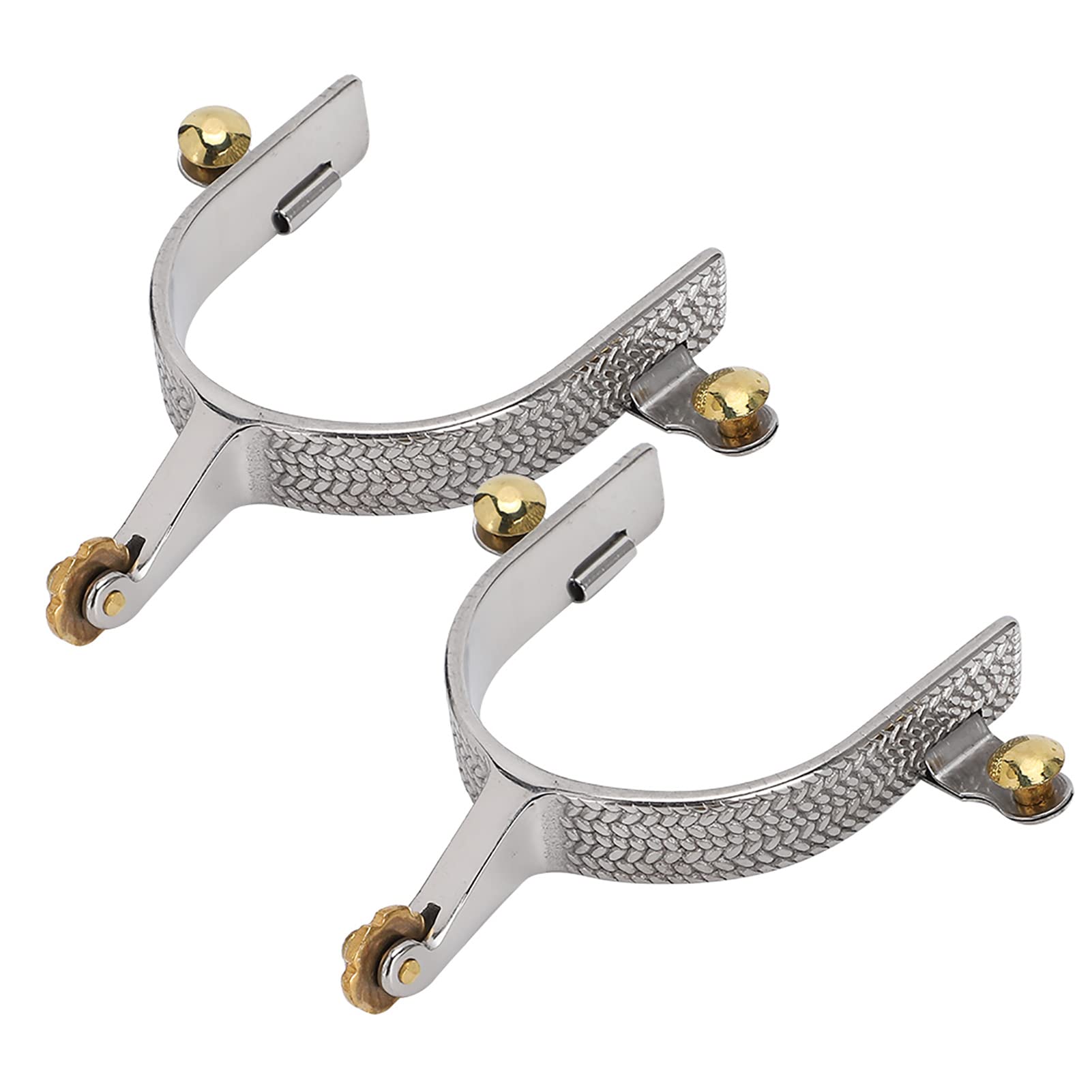 Speroni da Cavallo Speroni da Equitazione Western in Acciaio Inossidabile con ingranaggio in Ottone da Uomo