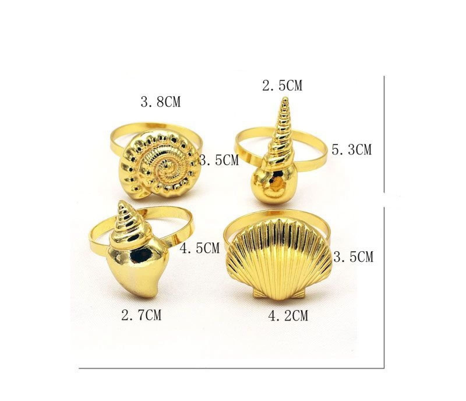 12 Stuks Metalen Spiraal Servetringen Gespen Gouden