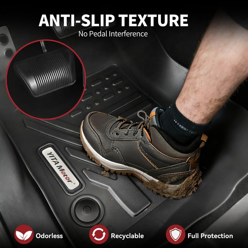 YITAMOTOR Floor Mats Compatible with Jeep Wrangler JK Unlimited 4 Doors 2014 2015 2016 2017 2018 Not for — view 3