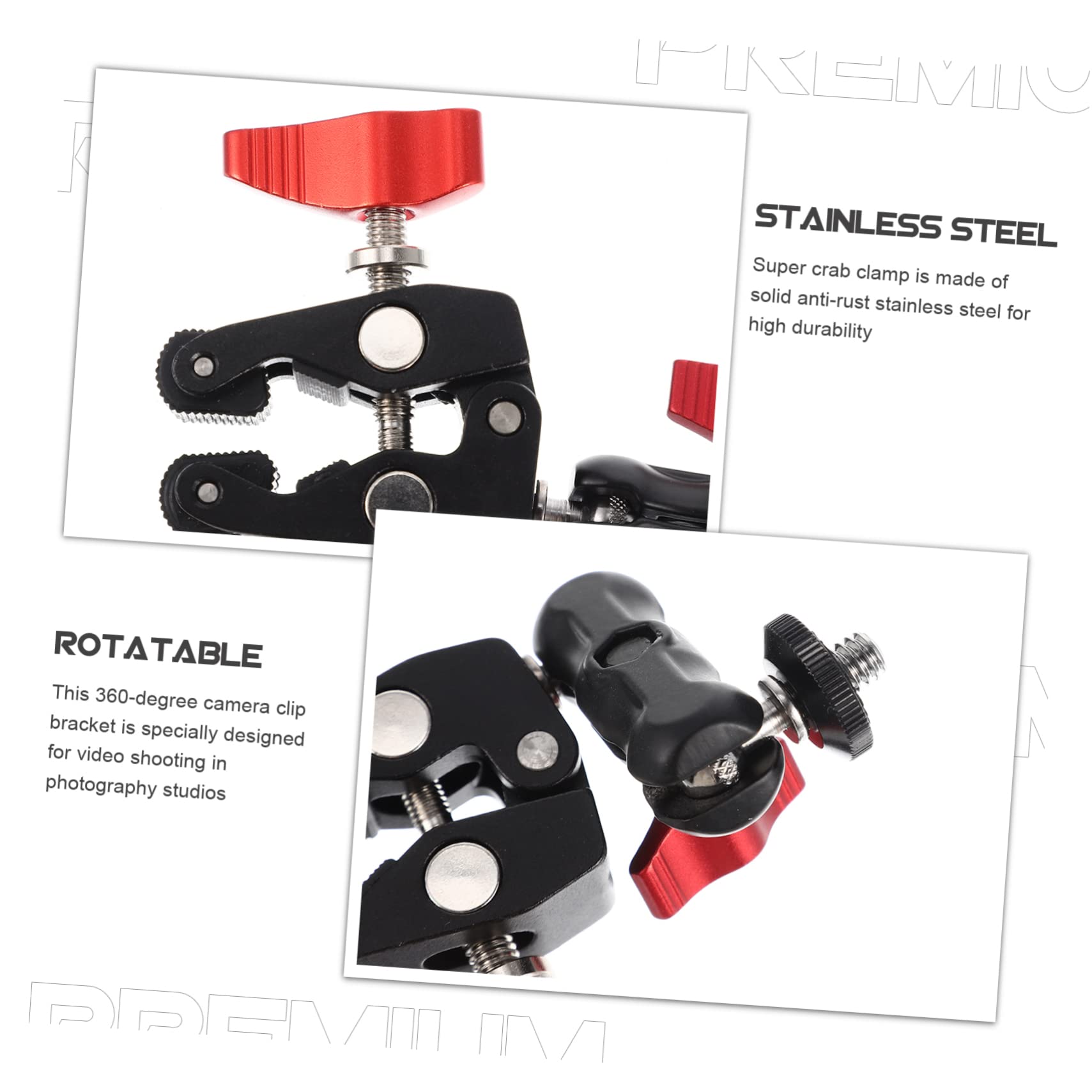 ibasenice 2sets Supporto Fotocamera Portatile Multiuso Con Super Clamp Fissaggio Resistente Per Accessori Fotografici Compatibile Con Treppiedi e Attrezzature Professionali Ottimo Per Viaggi