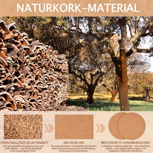 100 Stück Korkuntersetzer für Getränke, GOH DODD Saugfähige Blanke Untersetzer für Deko, Geeignet für DIY-Bastelprojekte, Lasergravur, Sublimation, Holzbrandtechnik, Bar, Wohnung, Hochzeit, 4 Zoll