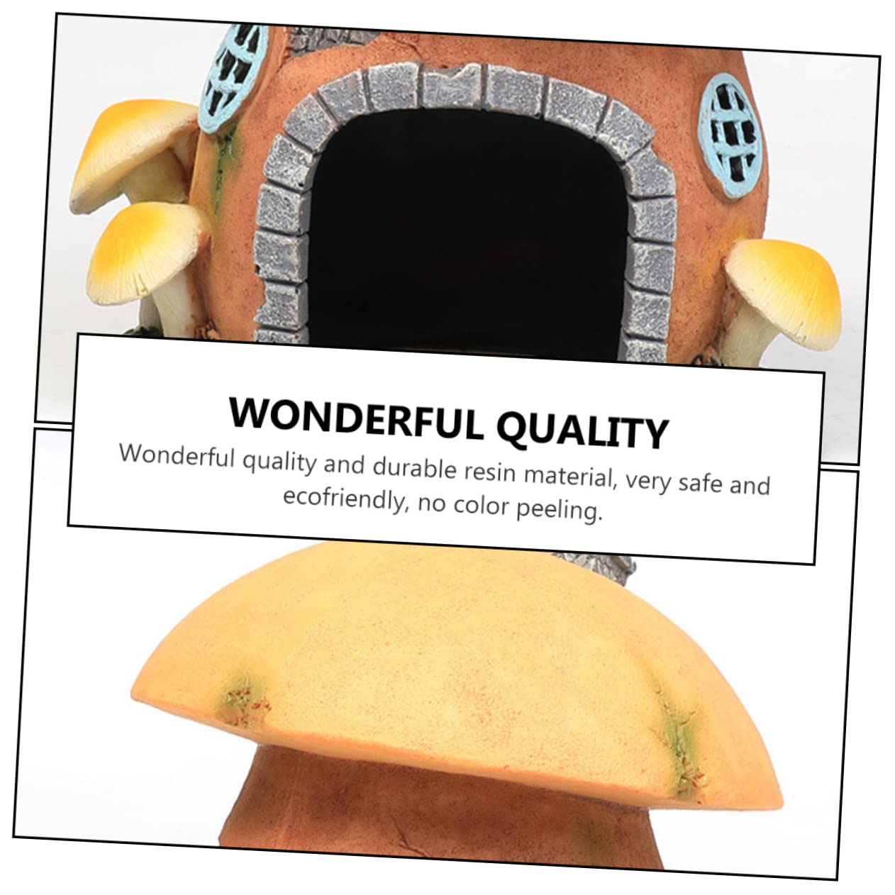 Happyyami 1pieza Adorno De Acuario De Premium Refugio Decorativo para Peceras Castillo De Hongos para Reptiles y Tortugas Suministro Acuático Natural