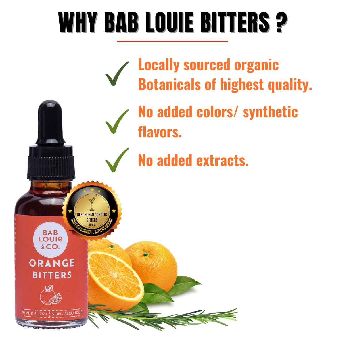 Bab Louie & Co. Cocktails Non Alcoholic Bitters (30ml/1 Fl. Oz Each), Perfect for Old Fashioned, 4-Pack Whiskey Sour Mix - Coffee, Orange, Cherry, Aromatic, Natural Ingredients, Gifts for Men