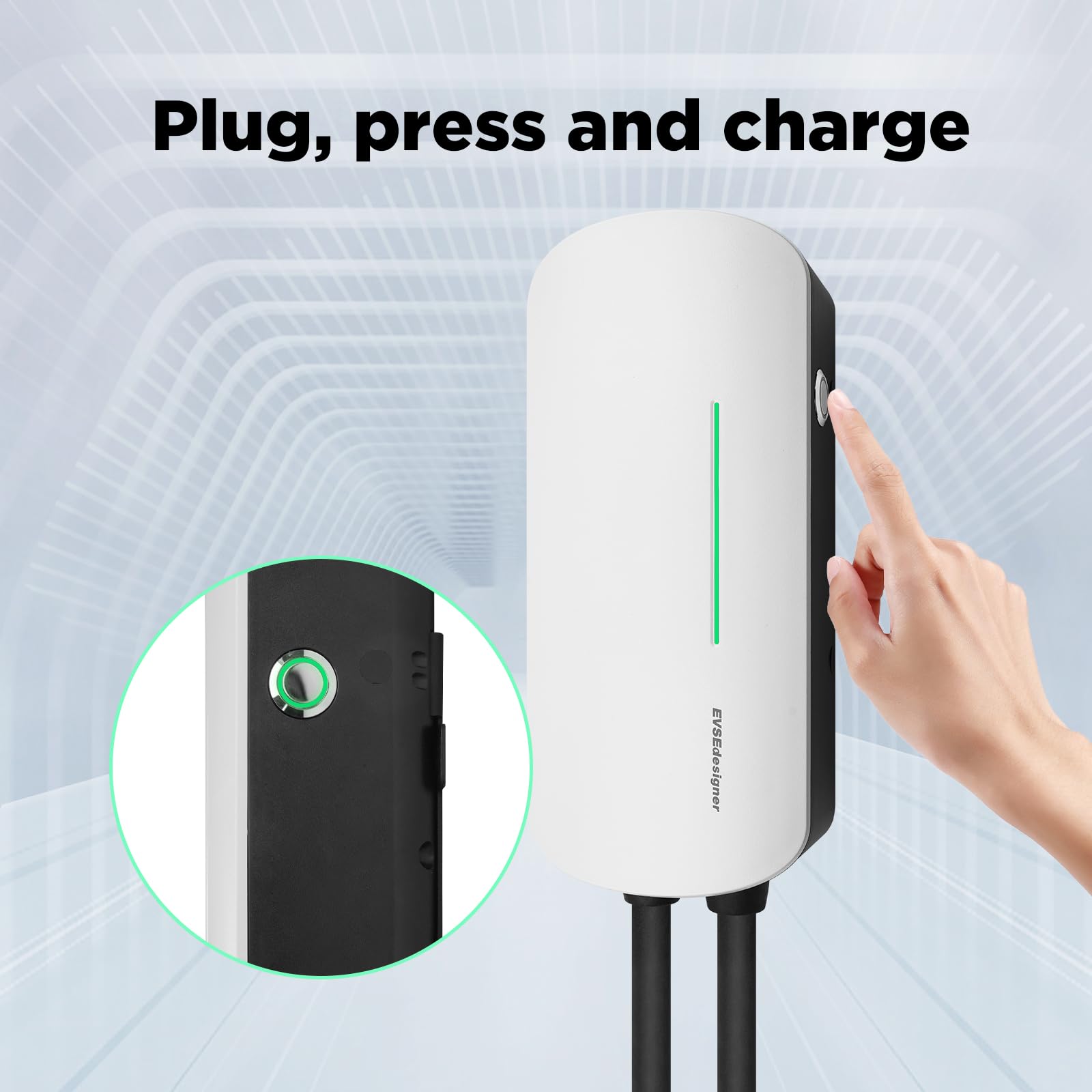 Wallbox 7,4kW Stazione di ricarica domestica di tipo 2 per veicoli elettrici Monofase Cavo da 6M Uso esterno e interno