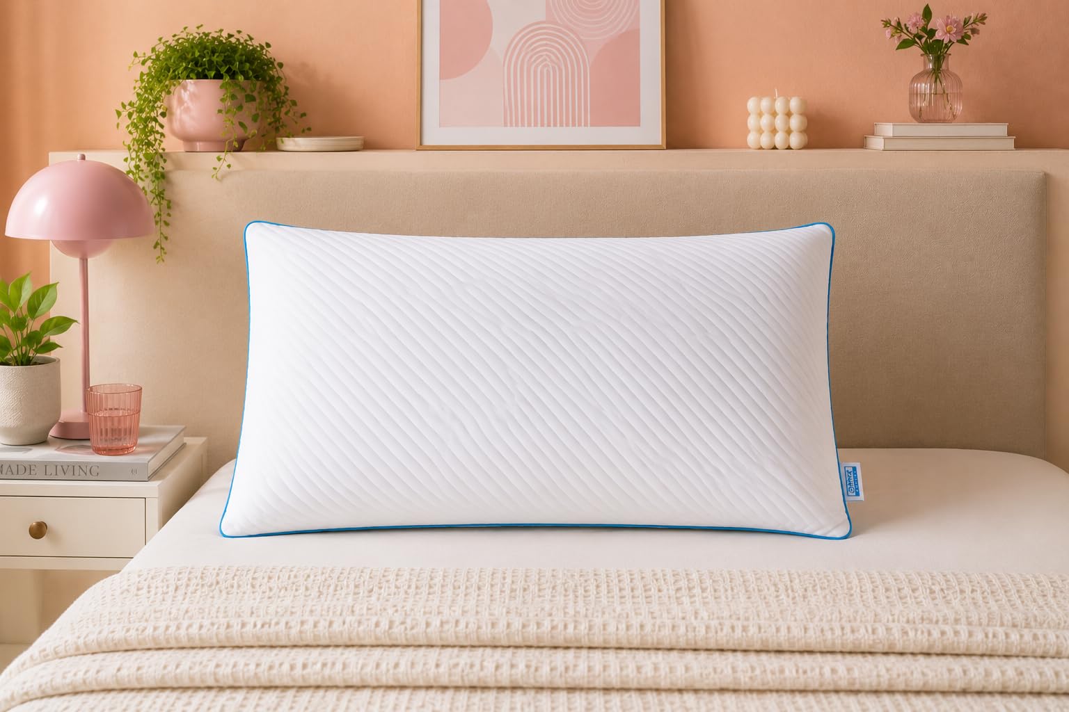 Almohada Viscoelástica 135 CM Boreal, Almohada Cervical Ergonómica e Indeformable, 100% Sostenible Reciclada, Certificado Oeko-Tex y GRS, Funda Transpirable Desenfundable Lavable