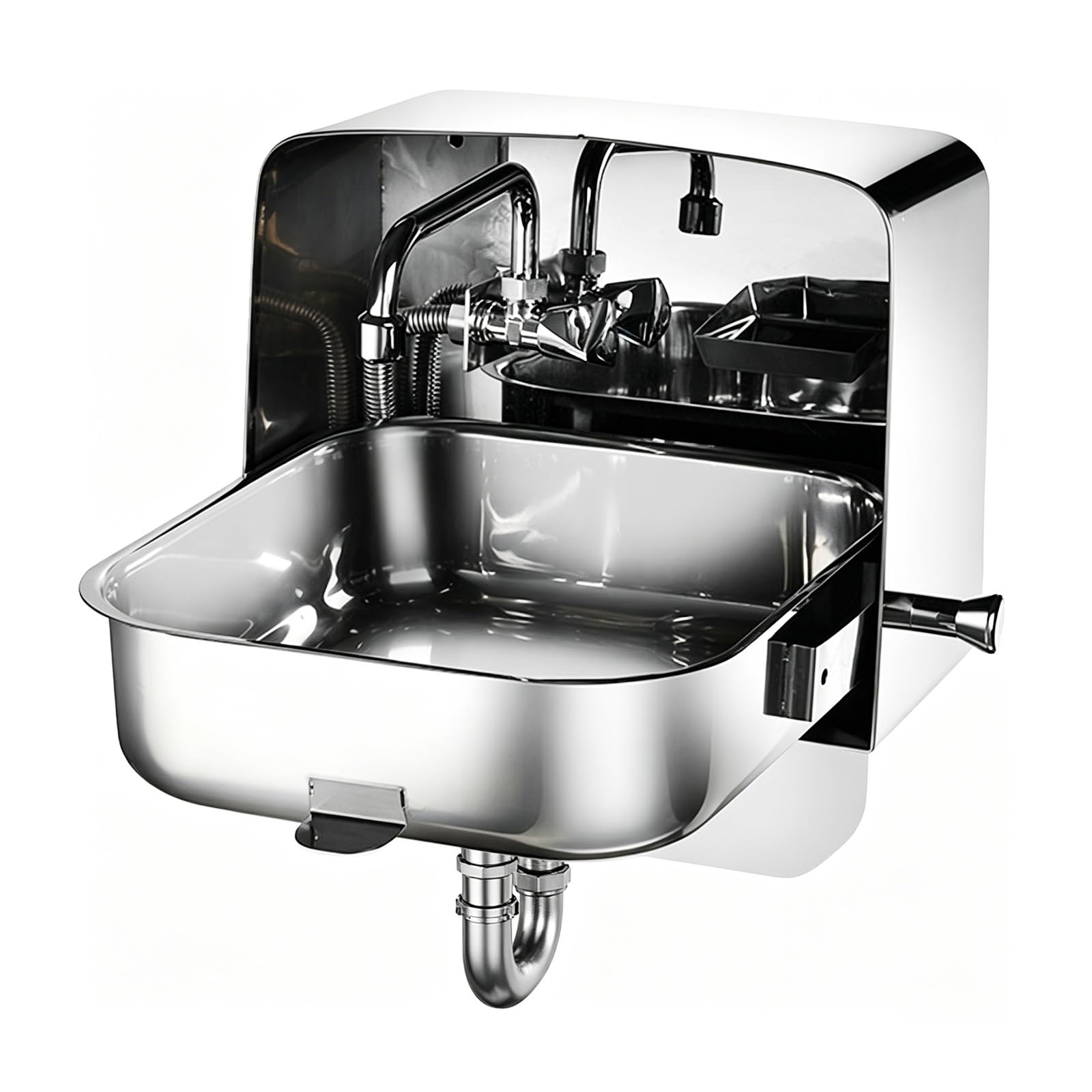 Fregadero Plegable para Barcos y Autocaravanas con Grifo, Lavabo de Acero Inoxidable para Autocaravanas, Yates, Bares y Food Trucks