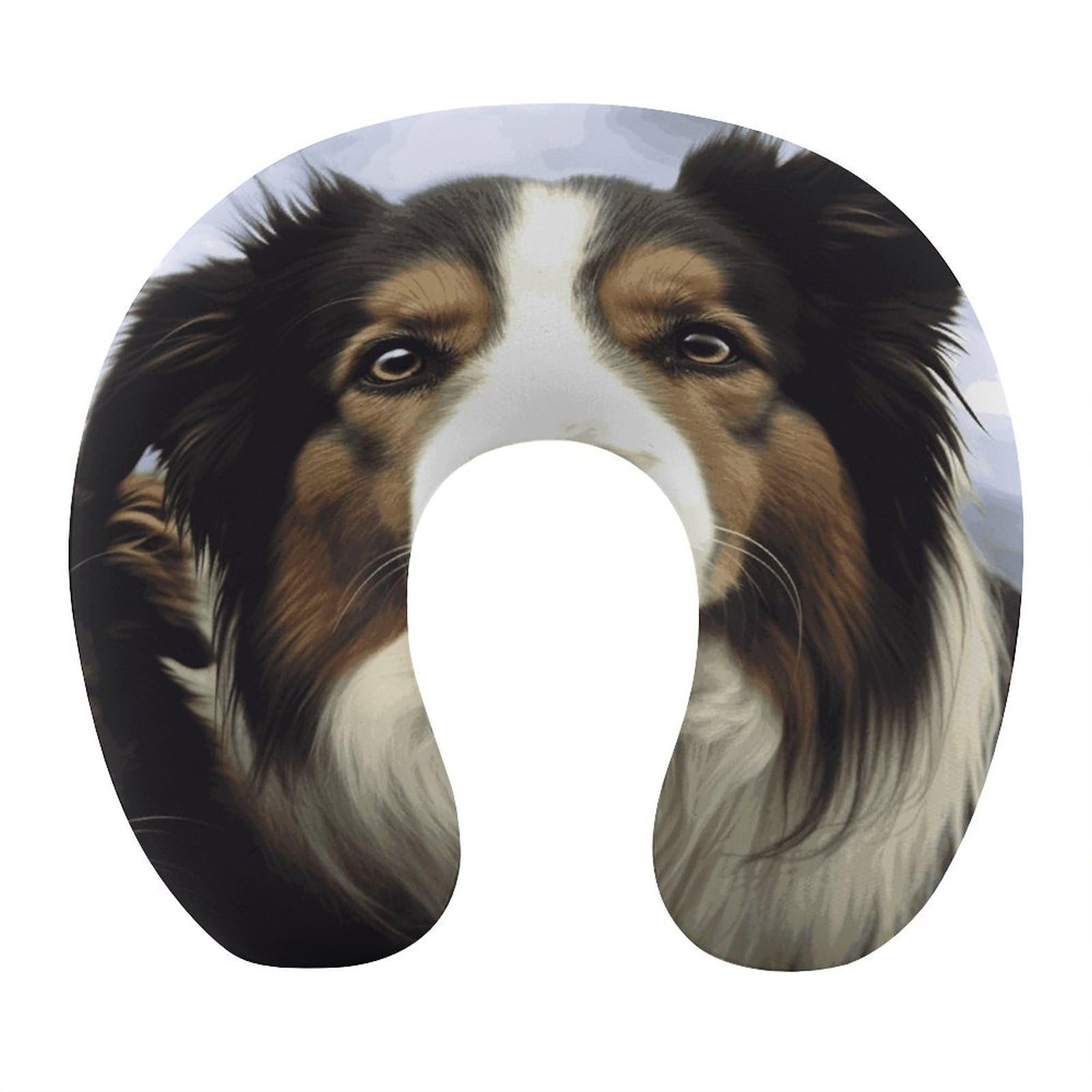 Adfgyerh Style Sheep Dog U-Shaped Pillow，Memory Foam Pillow Core，Cushion ，Provide Neck Support ，Travel Pillow，Suitable For Airplanes, Cars, Homes, And Offices.
