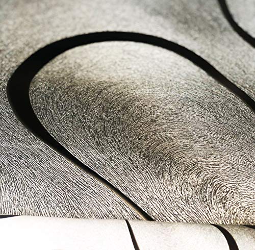 marburg Tapete Grau Silber Glänzend Linien Wellen Geschwungen Vliestapete Ideal für Wohnzimmer Colani Visions Made in Germany 10,05m x 0,70m 53340