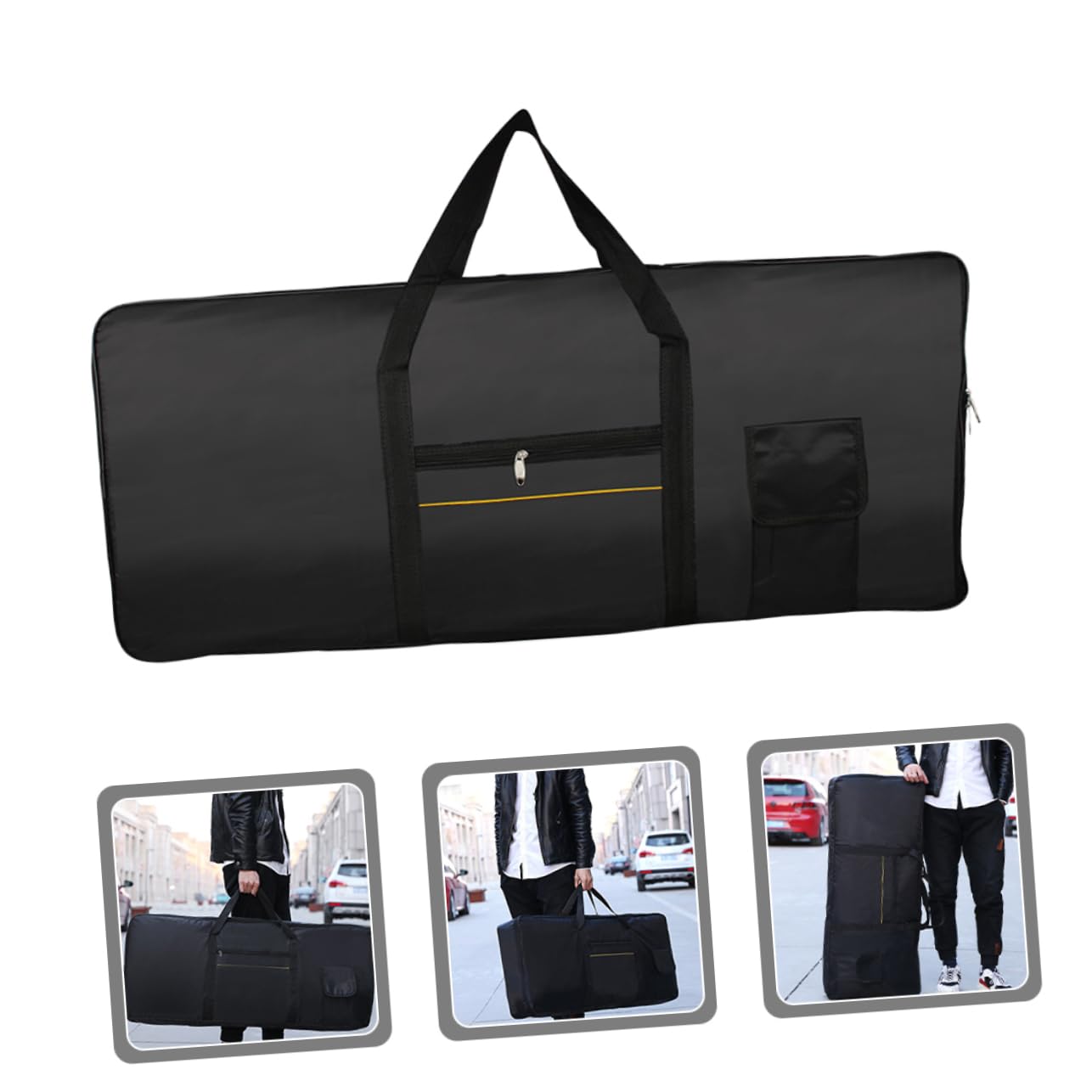 GALPADA Borsa alla Moda e Comoda da Portare a Mano come Zaino 61 Tasti Oxford Design per Tastiera Elettronica Nero