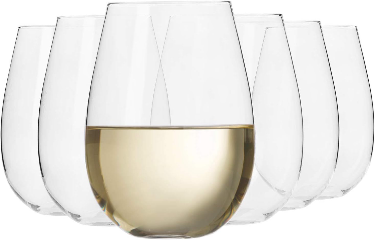 – Krosno Stemless Large White Wine Water Glasses | Set of 6 | 500 ML | Harmony Collection | Perfect for Home, Restaurants and Parties | Dishwasher Safe