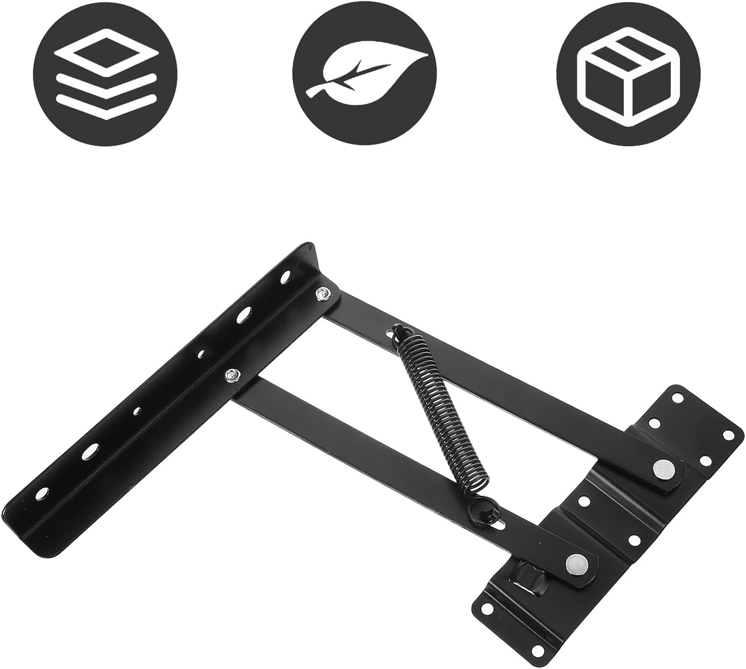 Coffee Table Lifting Frame Folding Spring Hinges Hydraulic Lift-up Furniture Rack Heavy-Duty Tops Black Pair Suitable for Smart Lifting Tables