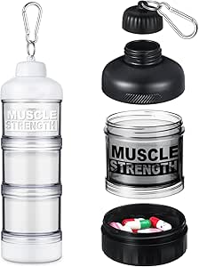 Amazon.com: Baderke 2 Pcs Protein Powder Container with Funnels Stand ...
