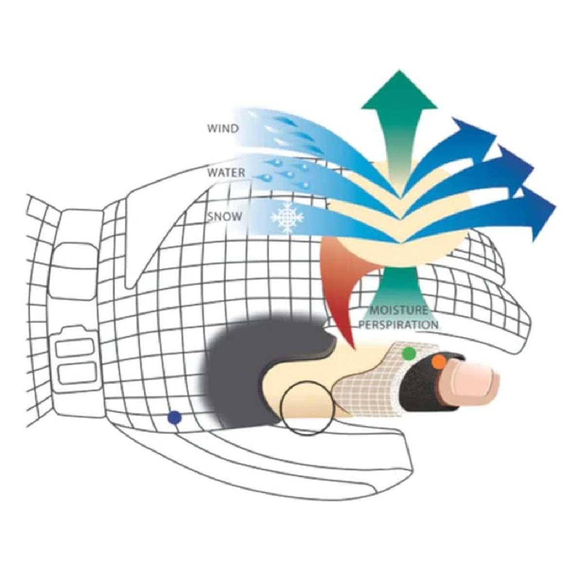 SWANY Men's X-Calibur Sports Insulated Warm Durable Breathable Flexible Waterproof Leather Winter Ski Gloves, Navy/Silver White, X-Large