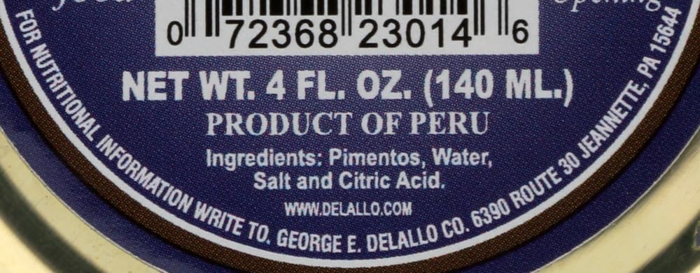 DeLallo Diced Pimentos, 4-Ounce Glass Jar (Pack of 24)