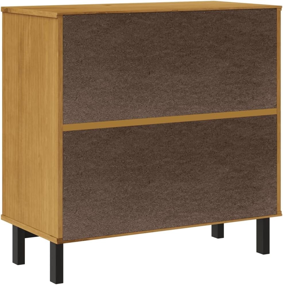 vidaXL Drawer Cabinet FLAM - Solid Pine Wood Storage Unit with Drawers and Open Compartment - ic Oak Finished Wood Cabinet for Home Decor - Assembly Required