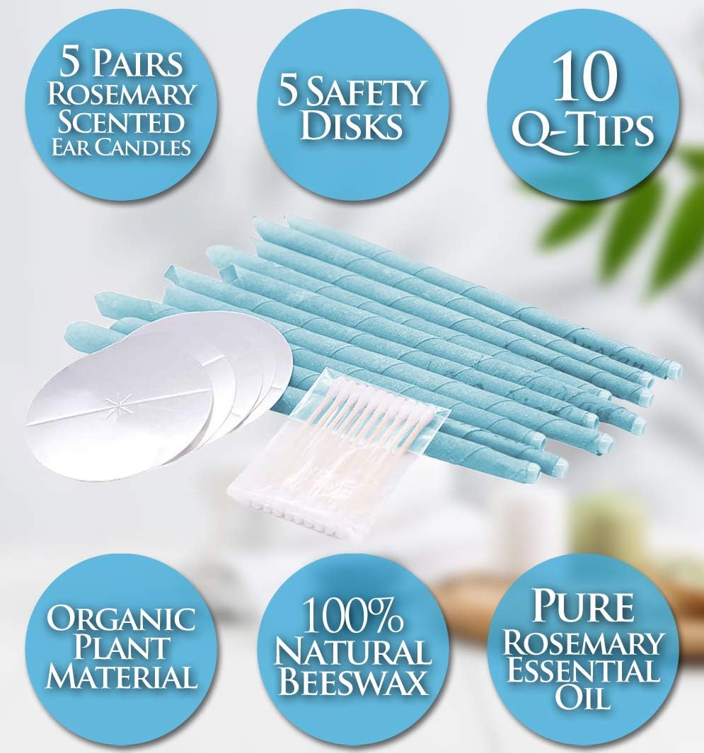 Natural Hopi Ear Candles Wide Benefit (Tinnitus, TMJ, Inflammation) Scented Ear Candles, 5