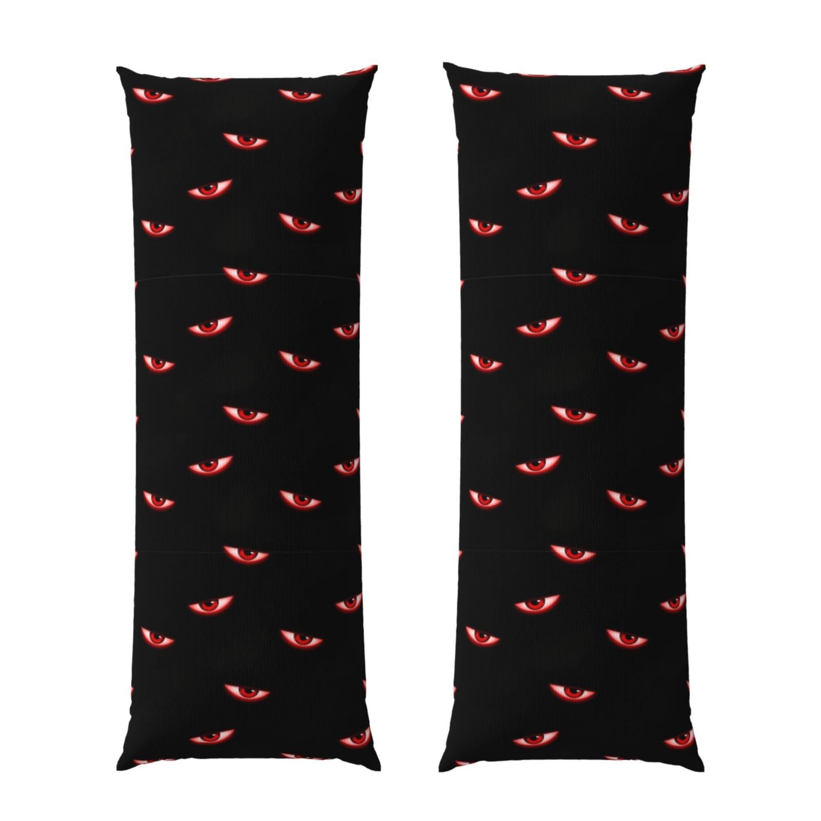 Body Pillowcase 20x60 Evil Black Red Eyes, Soft Velvet Pillow Cover with Hidden Zipper, Wrinkle Resistant Cushion Case for Bedroom Home Sleeping