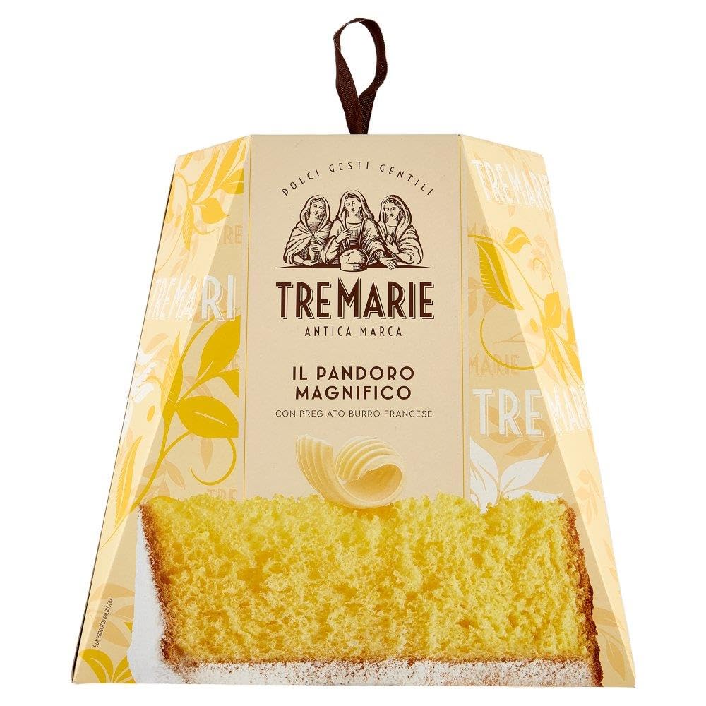 Tre Marie Il Pandoro Magnifico 3x 1 kg – klassischer italienischer Weihnachtskuchen mit hochwertiger französischer Butter – weich & duftend natürliche Langzeit-Teigführung + Italian Gourmet polpa 400g