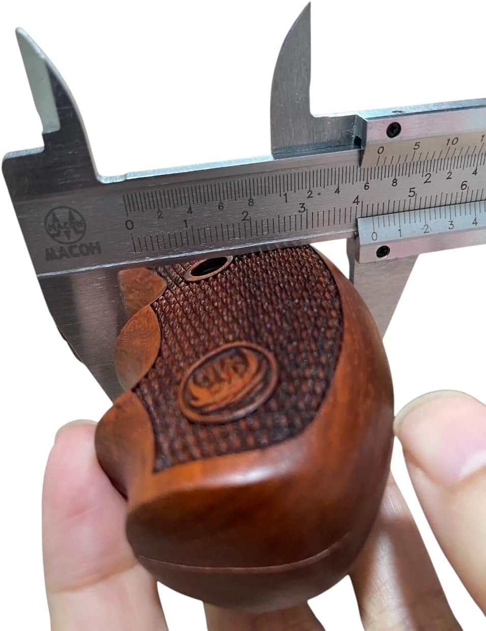 New! Wood Grips Compatible with Ruger SP101, Checkered Padauk Wood -Thai Handmade
