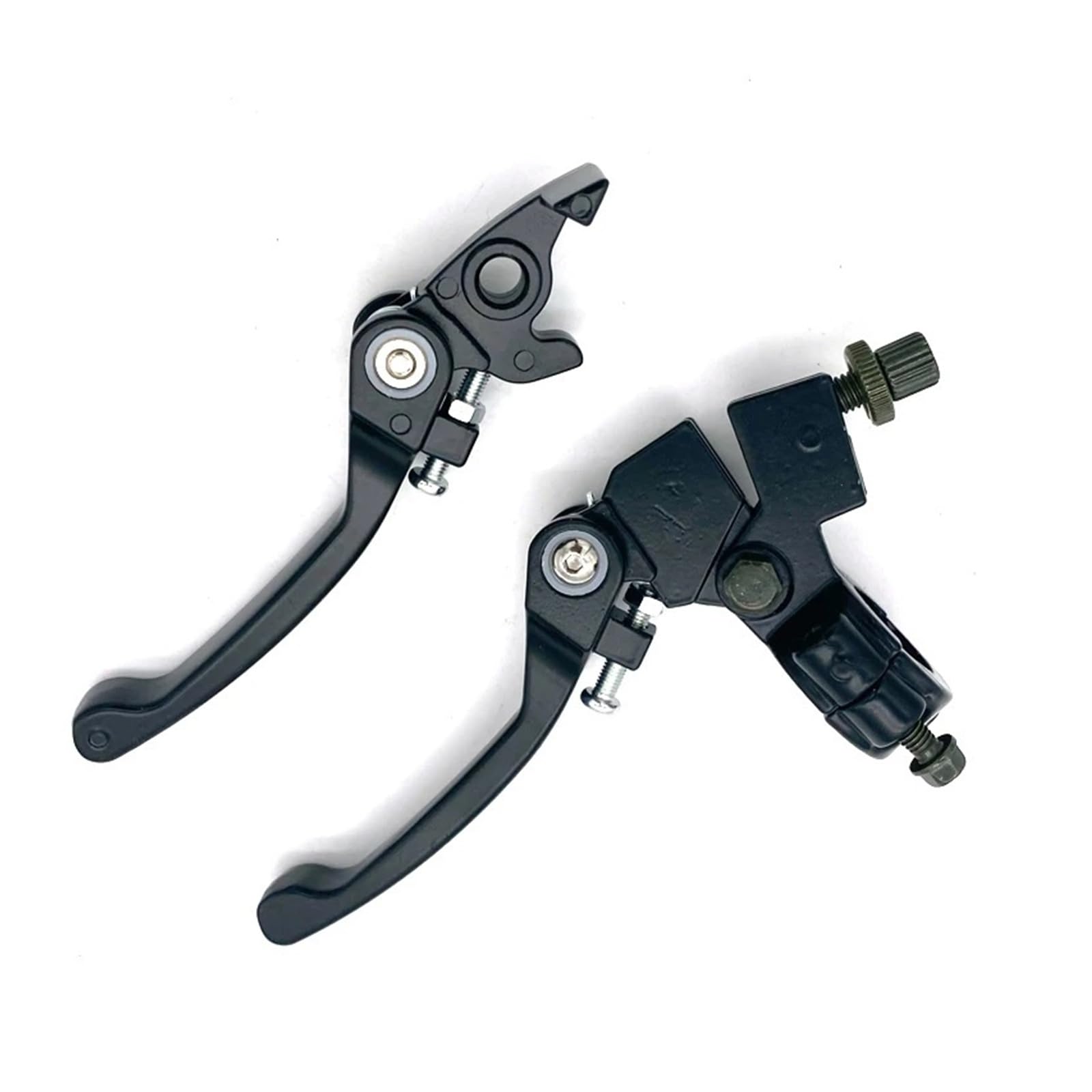Generisch Motorrad-Kupplungsgriff Klappbarer Kupplungs Bremshebel aus Aluminium für 22mm 50ccm 110ccm 125ccm 200ccm TTR SSR für Apollo 125 für Pit Dirt Bikes(1pair silver)