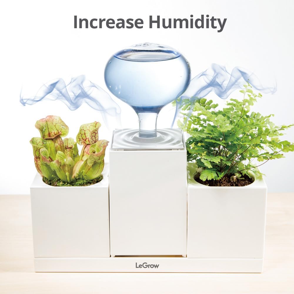 LeGrow Humidifiers for Indoor Plants - Humidifier Small Cool Mist for Plant Indoor and Personal Home and Office Desktop, Auto Shot-Off, 2 Self Watering Pots 10 Days Watering Free